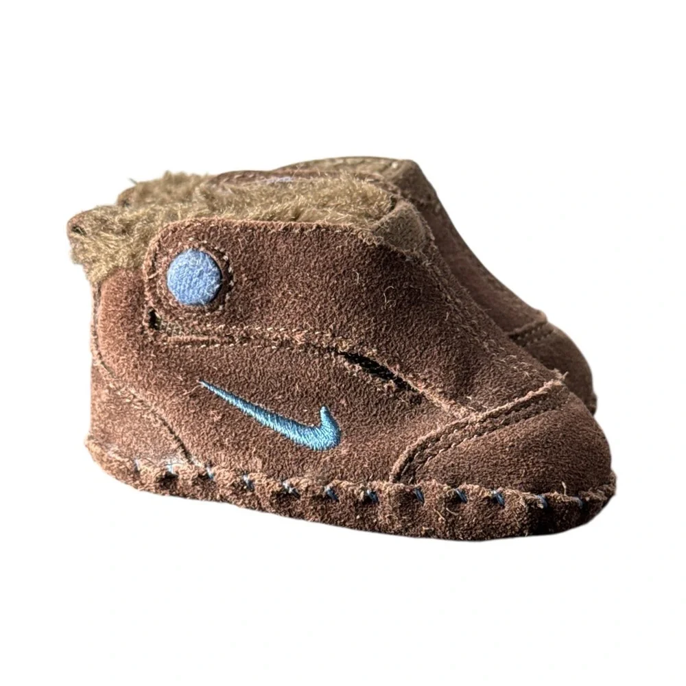 Vintage Nike Baby Crib Sneaker Booties 1C brown boots RARE